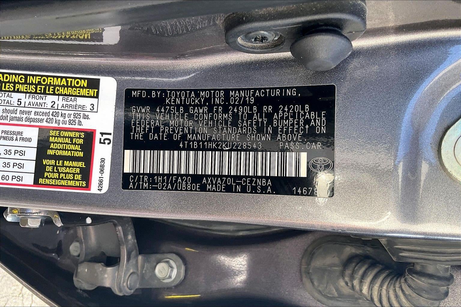 2019 Toyota Camry LE