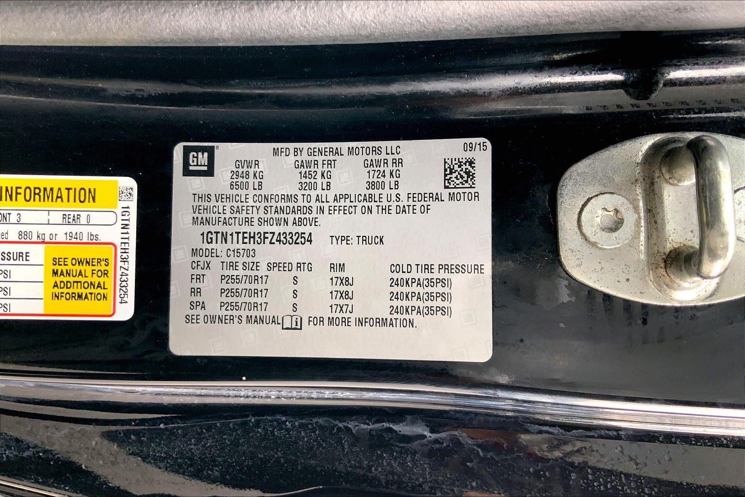 2015 GMC Sierra 1500 REG CAB 2WD 119.0