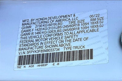 2022 Honda Ridgeline Black Edition