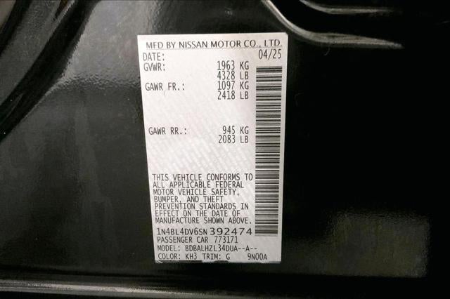 2025 Nissan Altima SV FWD